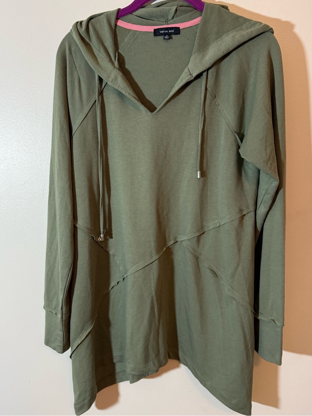 Verve Ami Olive Green Hooded Tunic Top